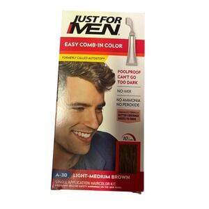 Just For Men A30 Light Medium Brown Easy Comb In Color Hair Dye Kit